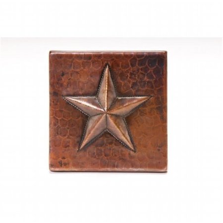 PREMIER COPPER PRODUCTS Premier Copper Products T4DBS 4 in. x 4 in. Copper Star Tile - Oil Rubbed Bronze T4DBS